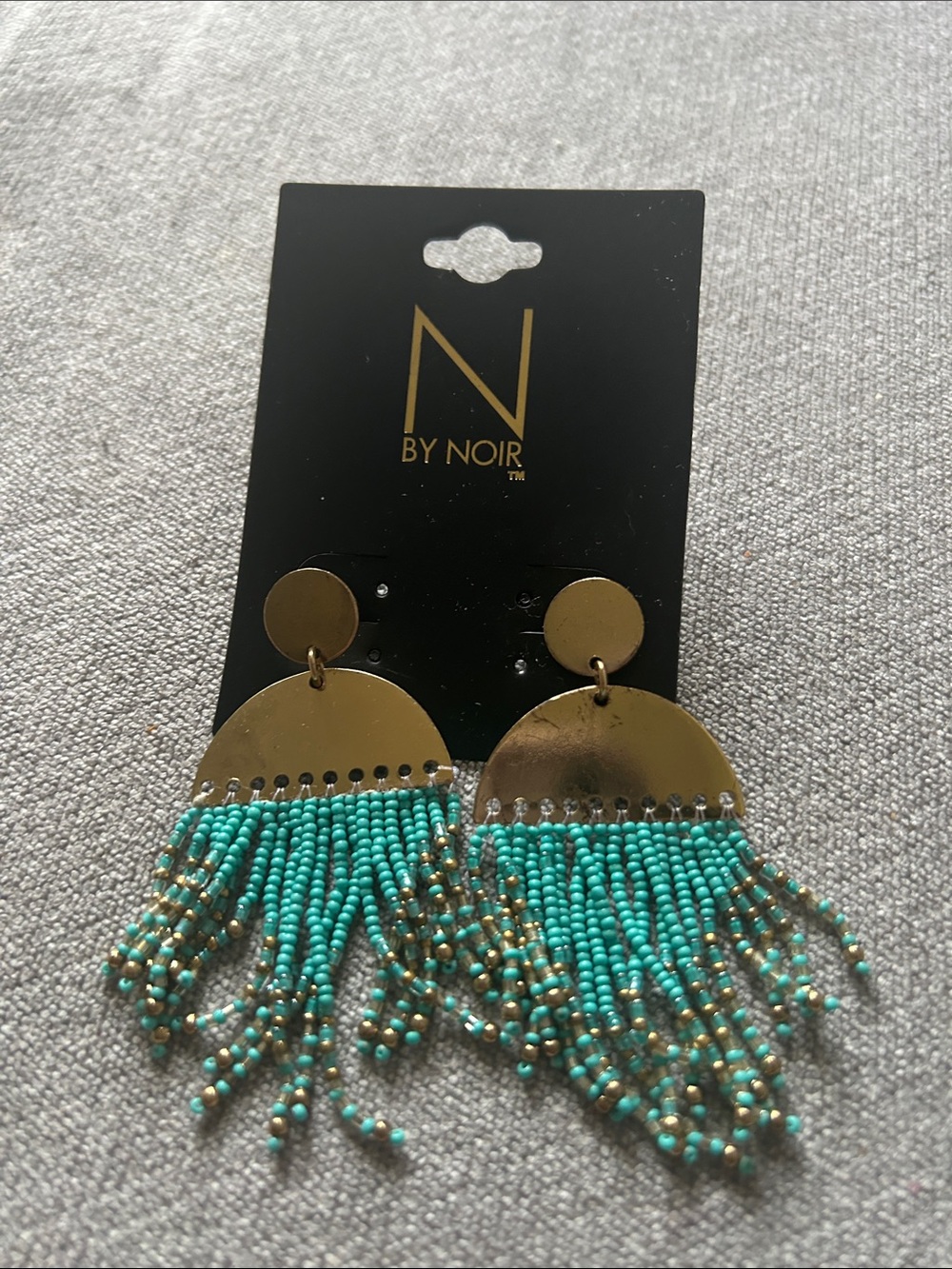 Turquoise Beaded Fringe Drop Earrings